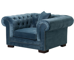 Klasikinis fotelis Chesterfield, Velvet, Midnight, 118x96x77cm