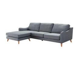 Kampinė sofa Venuste džinso mėlyna/ruda