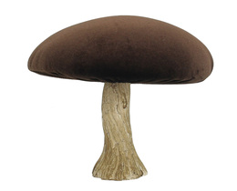 Dekoracja Velvet Mushroom 17 cm rudas