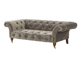 Sofa Chesterfield Glamour Velvet Grey 2 vietų