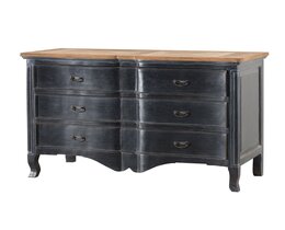 Komoda Tulon 130x55x90 sendinta juoda ir natūrali